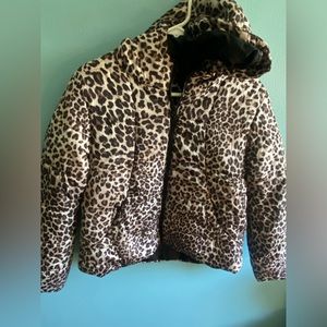 Large puffy cheeta jacket